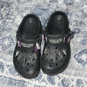 Boys black panther crocs